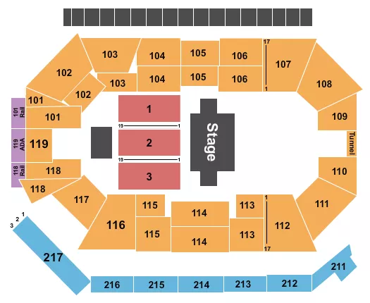 seating chart for Frontwave Arena - Half House RSV - eventticketscenter.com