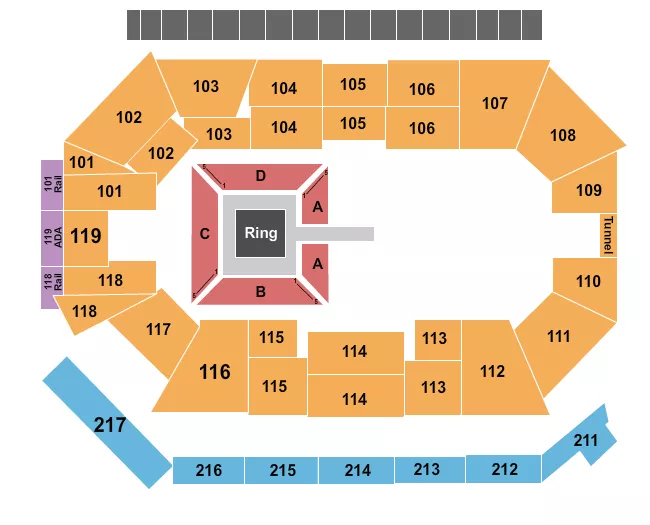 seating chart for Frontwave Arena - MMA - eventticketscenter.com