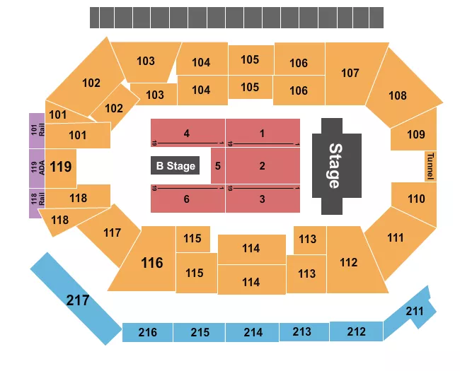 seating chart for Frontwave Arena - Zach Williams - eventticketscenter.com