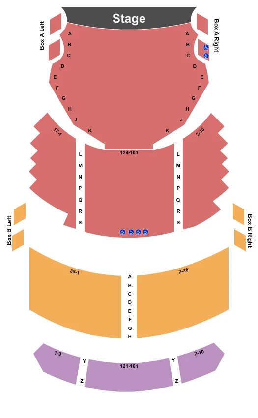 seating chart for Fulton Opera House - Endstage 2 - eventticketscenter.com