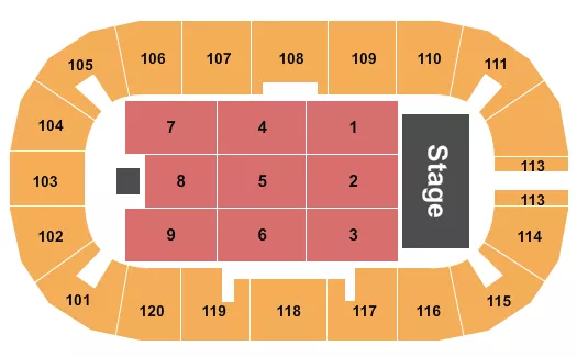 seating chart for GFL Memorial Gardens - Endstage 3 - eventticketscenter.com