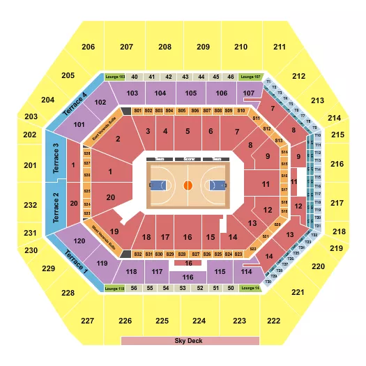 seating chart for Gainbridge Fieldhouse - Basketball - IHSAA - eventticketscenter.com