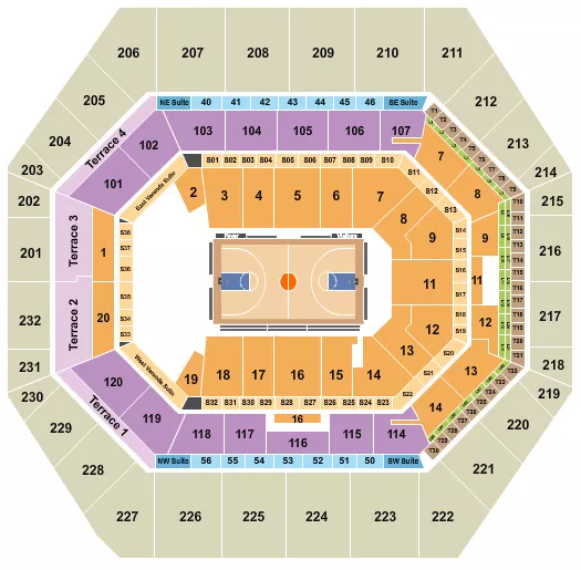 seating chart for Gainbridge Fieldhouse - Basketball - Indiana - eventticketscenter.com