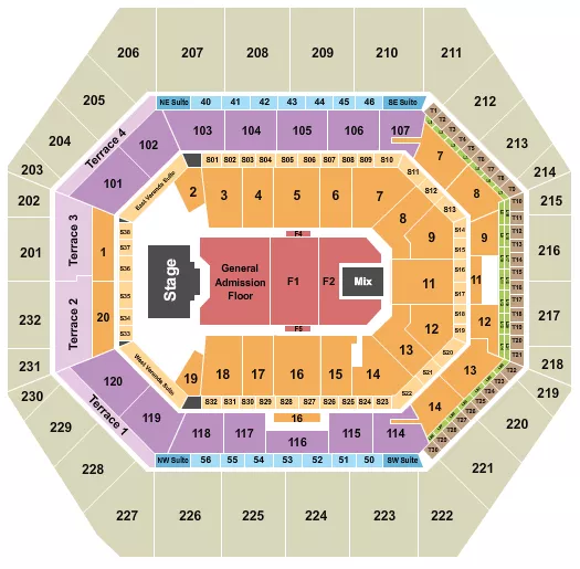 seating chart for Gainbridge Fieldhouse - Billy Strings - eventticketscenter.com