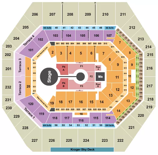 seating chart for Gainbridge Fieldhouse - Brandon Lake - eventticketscenter.com