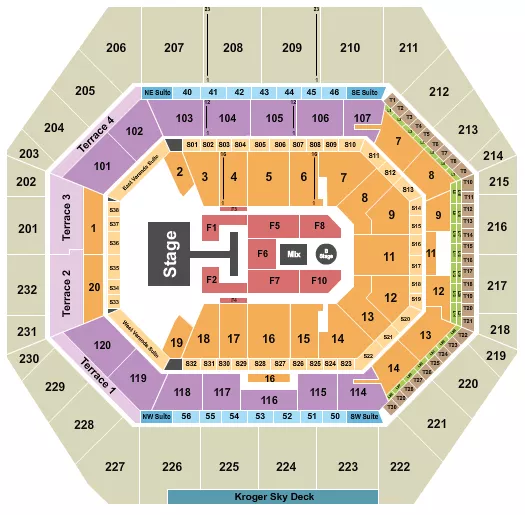 seating chart for Gainbridge Fieldhouse - Descendants & Zombies - eventticketscenter.com