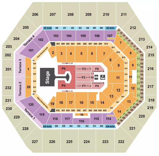 seating chart for Gainbridge Fieldhouse - Disturbed - eventticketscenter.com