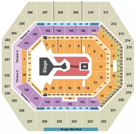 seating chart for Gainbridge Fieldhouse - Don Toliver - eventticketscenter.com