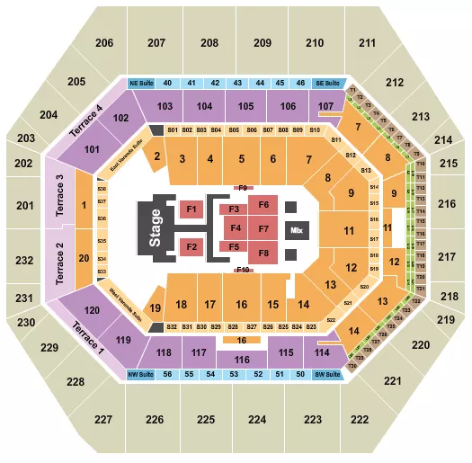 seating chart for Gainbridge Fieldhouse - Dude Perfect - eventticketscenter.com