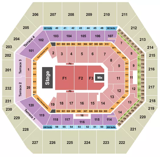 seating chart for Gainbridge Fieldhouse - Endstage 7 - eventticketscenter.com