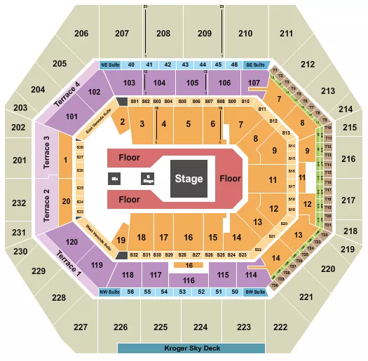 seating chart for Gainbridge Fieldhouse - Forrest Frank - eventticketscenter.com
