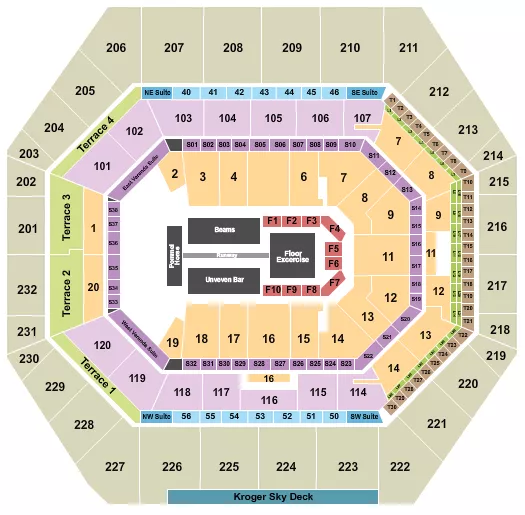 seating chart for Gainbridge Fieldhouse - Gold Over America - eventticketscenter.com
