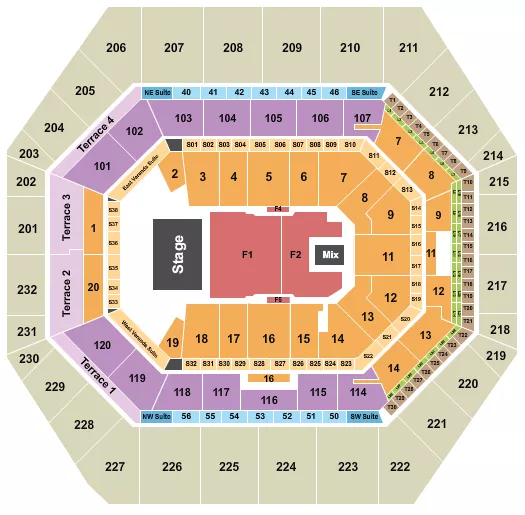 seating chart for Gainbridge Fieldhouse - Janet Jackson - eventticketscenter.com