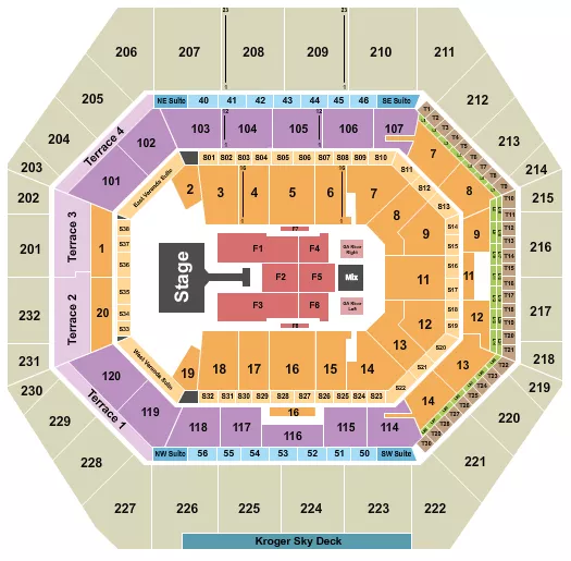 seating chart for Gainbridge Fieldhouse - Jonas Brothers - eventticketscenter.com