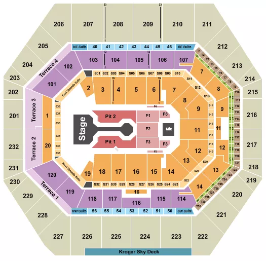 seating chart for Gainbridge Fieldhouse - Josiah Queen - eventticketscenter.com
