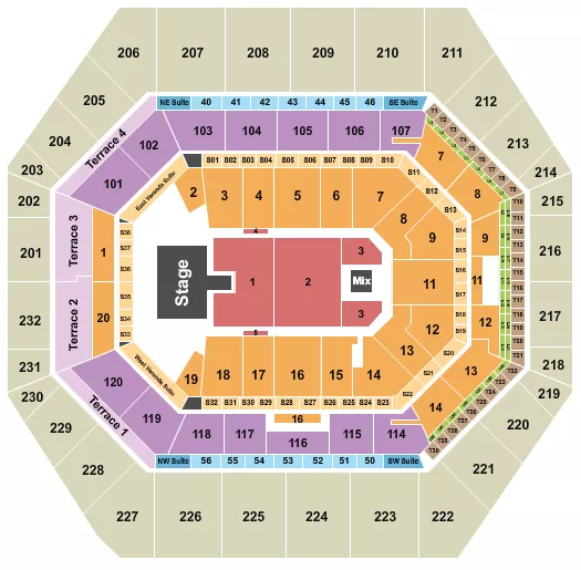 seating chart for Gainbridge Fieldhouse - Matt Rife - eventticketscenter.com