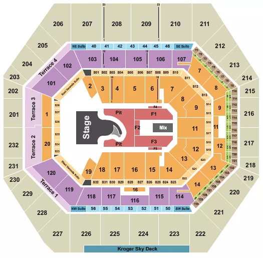 seating chart for Gainbridge Fieldhouse - Megan Moroney - eventticketscenter.com