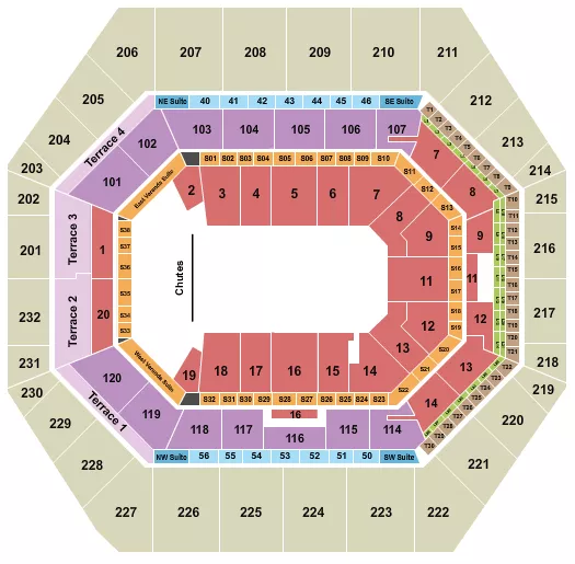 seating chart for Gainbridge Fieldhouse - Rodeo - eventticketscenter.com