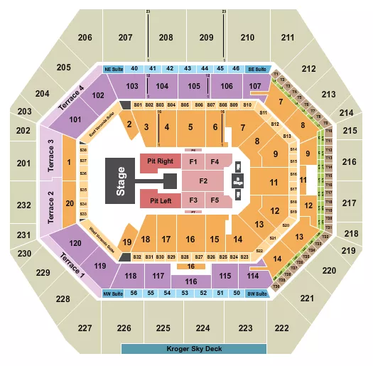 seating chart for Gainbridge Fieldhouse - Sombr - eventticketscenter.com