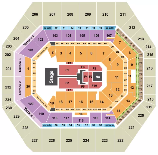 seating chart for Gainbridge Fieldhouse - TobyMac - eventticketscenter.com