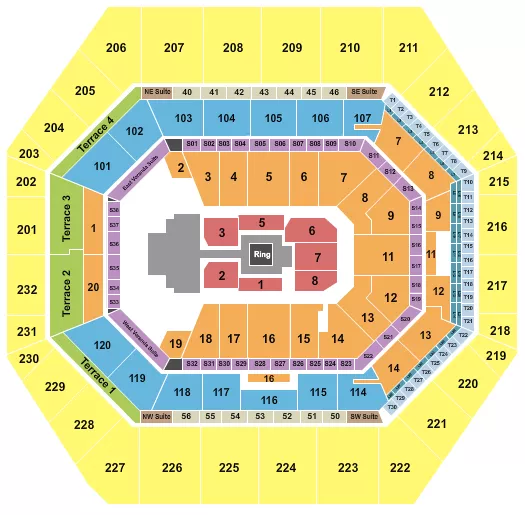seating chart for Gainbridge Fieldhouse - WWE 2 - eventticketscenter.com