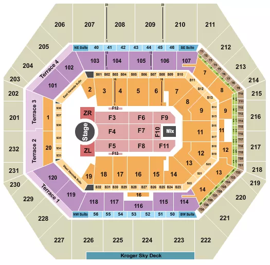 seating chart for Gainbridge Fieldhouse - Zayn - eventticketscenter.com
