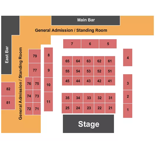 seating chart for Garcias Chicago - Endstage Tables 2 - eventticketscenter.com