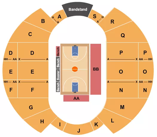 seating chart for Garrett Coliseum - Basketball - Globetrotters - eventticketscenter.com