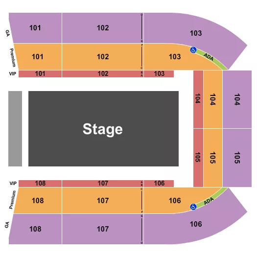 seating chart for Garrett Coliseum - Nuclear Circus - eventticketscenter.com