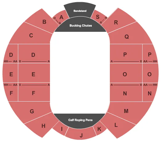 seating chart for Garrett Coliseum - PBR - eventticketscenter.com