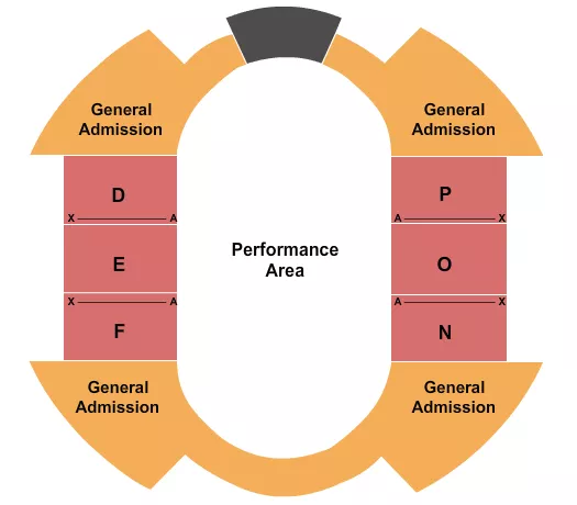 seating chart for Garrett Coliseum - Performance Area 2 - eventticketscenter.com