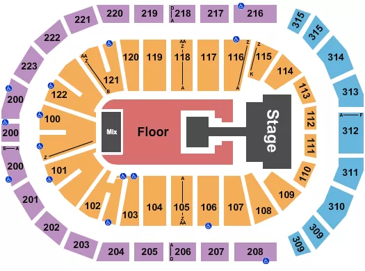 seating chart for Gas South Arena - Ateez - eventticketscenter.com