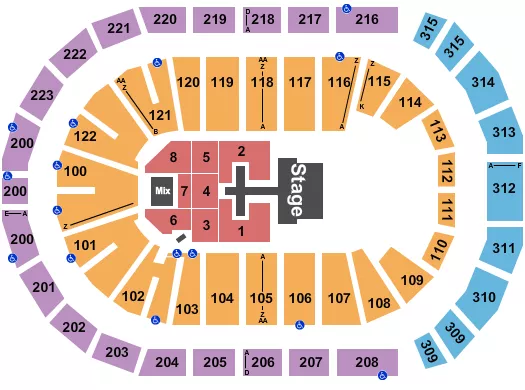 seating chart for Gas South Arena - Chris Tomlin - eventticketscenter.com