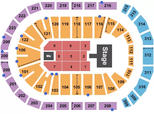 seating chart for Gas South Arena - Christian Nodal - eventticketscenter.com