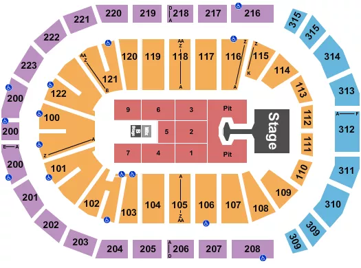 seating chart for Gas South Arena - Disturbed - eventticketscenter.com