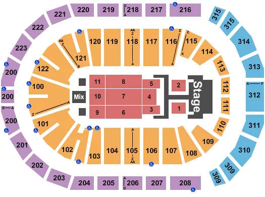 seating chart for Gas South Arena - Dude Perfect - eventticketscenter.com