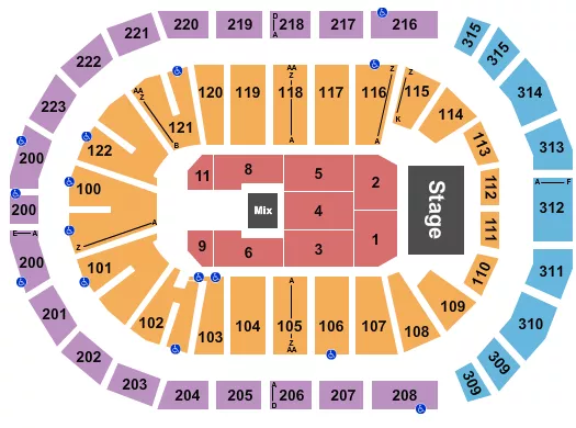 seating chart for Gas South Arena - Endstage 10 - eventticketscenter.com