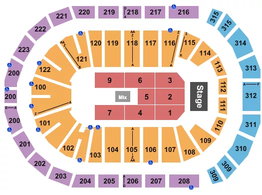 seating chart for Gas South Arena - Endstage 10 - eventticketscenter.com