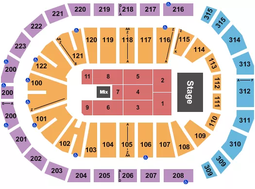 seating chart for Gas South Arena - Endstage 2 - eventticketscenter.com