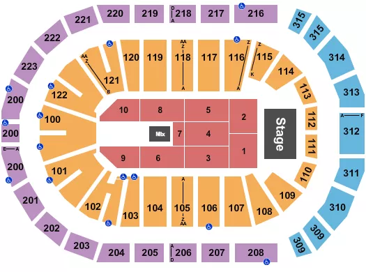 seating chart for Gas South Arena - Endstage 7 - eventticketscenter.com