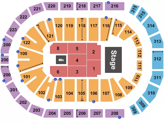 seating chart for Gas South Arena - Endstage 9 - eventticketscenter.com