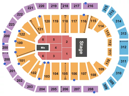 seating chart for Gas South Arena - Endstage 9 - eventticketscenter.com