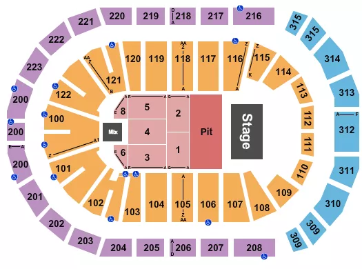 seating chart for Gas South Arena - Endstage GA Pit 4 - eventticketscenter.com