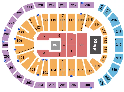 seating chart for Gas South Arena - Endstage GA Pit 3 - eventticketscenter.com