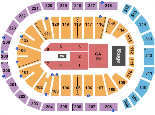 seating chart for Gas South Arena - Endstage GA Pit - eventticketscenter.com