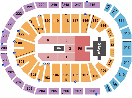 seating chart for Gas South Arena - Endstage Pit - eventticketscenter.com