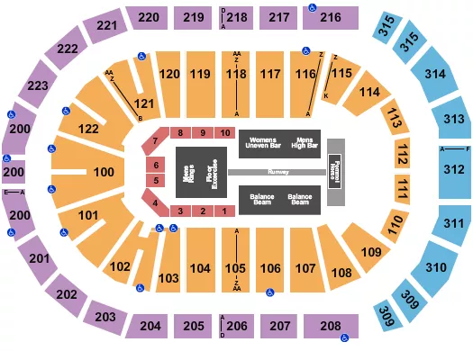 seating chart for Gas South Arena - Gold Over America - eventticketscenter.com