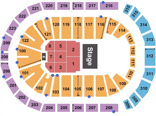 seating chart for Gas South Arena - Half House 6 - eventticketscenter.com