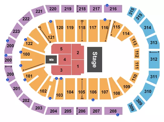 seating chart for Gas South Arena - Half House - eventticketscenter.com