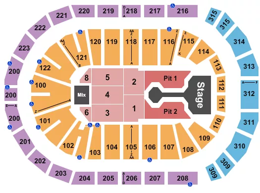 seating chart for Gas South Arena - Josiah Queen - eventticketscenter.com